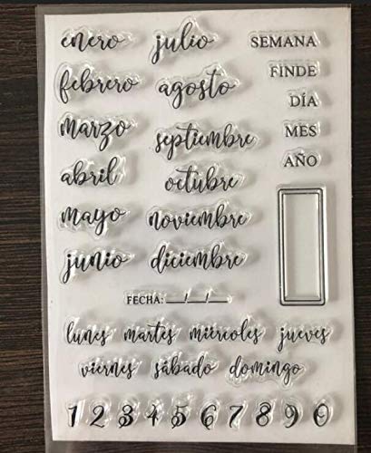 Sello/Sello de silicona transparente español claro para álbum de fotos/álbum de recortes de bricolaje Hojas de sellos decorativos claros A1048