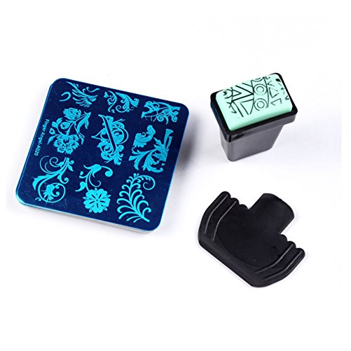 Set Finger Angel de 10 placas de sellos con imágenes + 1 estampador