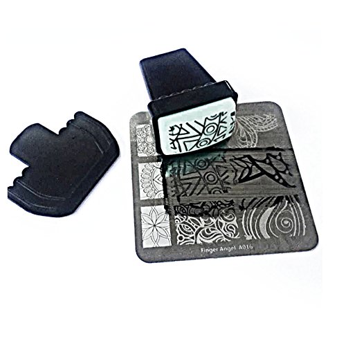 Set Finger Angel de 10 placas de sellos con imágenes + 1 estampador
