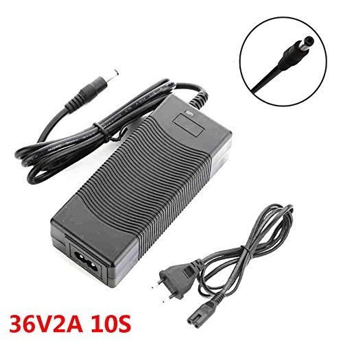 SHDT Adaptador De Alimentación 36V2A, Caja Fuerte Carga del Cargador del Cable De Alimentación del Adaptador De Alimentación De La Batería De Litio para Scooter Eléctrico,UK