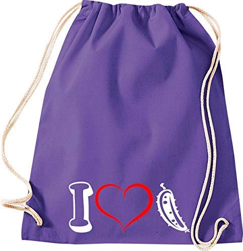 Shirtstown Bolsa de deportes Verduras I love Pepino de ensalada pepino - Rojo, 37 cm x 46 cm