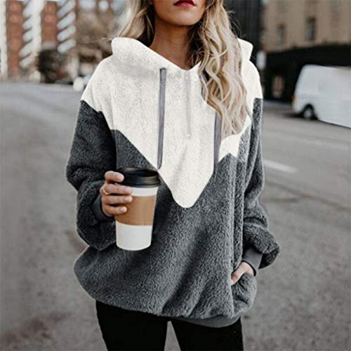 SHOBDW Liquidación Venta Mujer Sudadera con Capucha Suelta Tallas Grandes Jersey de Mujer Jersey otoño Invierno Manga Larga Remata Abrigo cálido (XL, Gris-2)