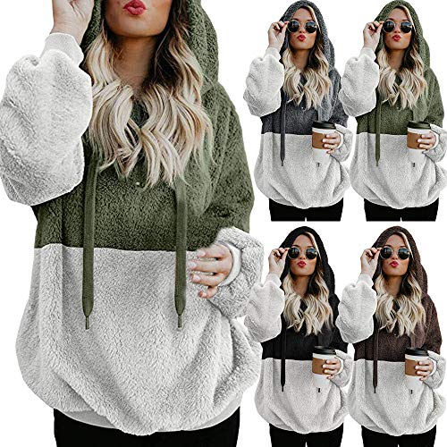 SHOBDW Liquidación Venta Mujer Sudadera con Capucha Suelta Tallas Grandes Jersey de Mujer Jersey otoño Invierno Manga Larga Remata Abrigo cálido (XL, Gris-2)