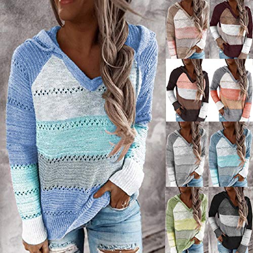 SHOBDW Sudadera para Mujeres Cuello Alto Jersey Cárdigan Sexy Elegante Camiseta Larga Jersey Pullove Casual Jersey Vestido de Manga Larga de otoño Invierno de Moda(Gris,L)