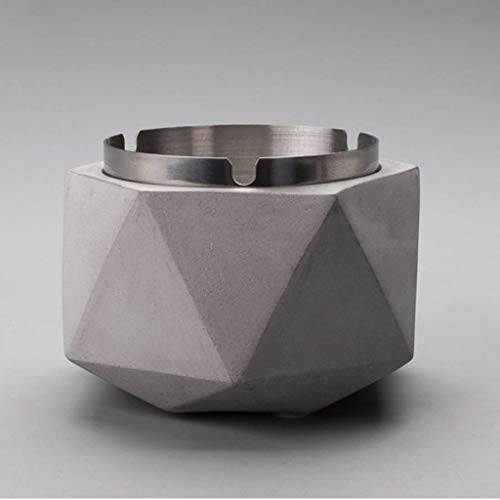 SHYPT Cemento Cenicero, diseño Moderno Simple Ceniza de Cigarrillo Titular de Viento Industrial del hogar Cenicero Tamaño, 9X8.2X12.7cm
