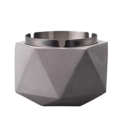 SHYPT Cemento Cenicero, diseño Moderno Simple Ceniza de Cigarrillo Titular de Viento Industrial del hogar Cenicero Tamaño, 9X8.2X12.7cm