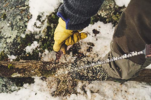 Sierra de bolsillo Nordic Pocket Saw – Sierra de mano para acampada de 25,6 pulgadas, edición premium, asas y funda de cuero orgánico – motosierra de bolsillo para campamento, fabricada en Suecia.