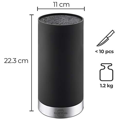 SILBERTHAL Tacoma sin Cuchillos | Soporte para Cuchillos de Cocina | Bloque Cuchillos Universal | Cuchillero de Cocina Negro