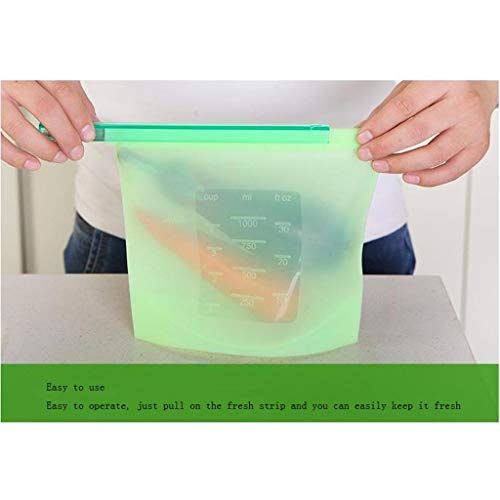 Silicona Reutilizable Conservación de Alimentos Estuche Blando Bolsa de Sellado portátil Refrigerador Carne Fruta Conservación de Alimentos Cuatro Juegos de protección Ambiental (Tamaño: 18 * 20.5 cm