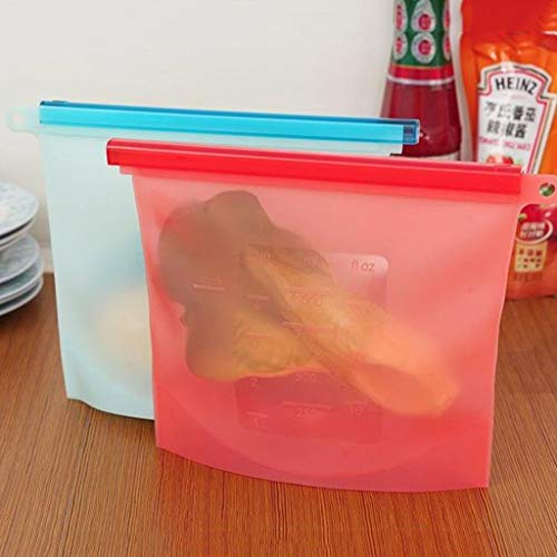 Silicona Reutilizable Conservación de Alimentos Estuche Blando Bolsa de Sellado portátil Refrigerador Carne Fruta Conservación de Alimentos Cuatro Juegos de protección Ambiental (Tamaño: 18 * 20.5 cm