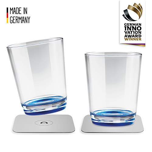 silwy Magnetic drinkware – Vasos de plástico irrompibles y Antideslizantes con imán Integrado y Posavasos metálicos – Camping, Barco, niños - LIU Blue