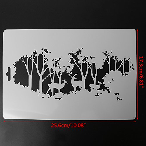 SimpleLife Cake Cookie Stamping Mold Decoration Spray Stencil Hollow Plantilla de Pared de Pintura Blanco 17.3cmx25.6cm