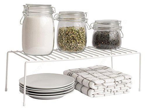 simplywire - Organizador de armario de cocina, estante de almacenamiento de alambre, inserto de estante libre, color blanco