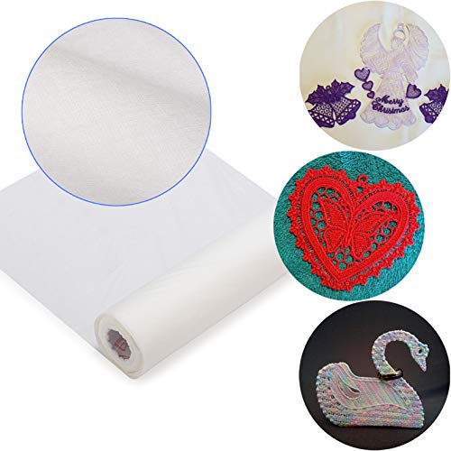 Simthread Wash Away - Estabilizador de fieltro para bordados, 30 cm x 9,14 m/rollo, peso ligero de 40 g/m²