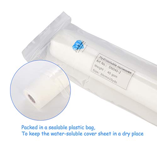 Simthread Wash Away - Estabilizador de fieltro para bordados, 30 cm x 9,14 m/rollo, peso ligero de 40 g/m²