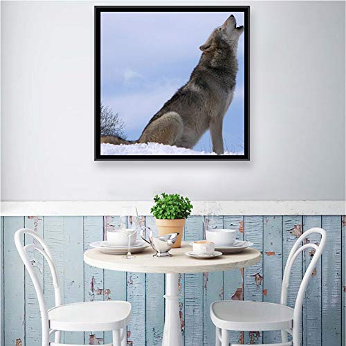 SINACO 5D DIY Diamant-Malerei por número de Kits, DIY Diamant Malkasten para Hone Wanddekoration Wolf Howling 11.8 x 11.8 en 1 Pack by