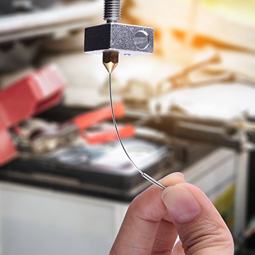 SIQUK 33 Piezas Kit de limpieza de boquillas de impresora 3D incluye 30 piezas 0.15 mm, 0.25 mm, 0.35 mm, 0.4 mm, 0.5 mm Agujas de limpieza de boquilla para impresora 3D