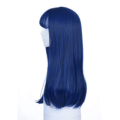 SJZV Aire LIU Hai Esponjoso Manga Piedra Preciosa Azul Peluca Ola Grande Femenina Red Roja Lindo Pelo Largo Y Rizado