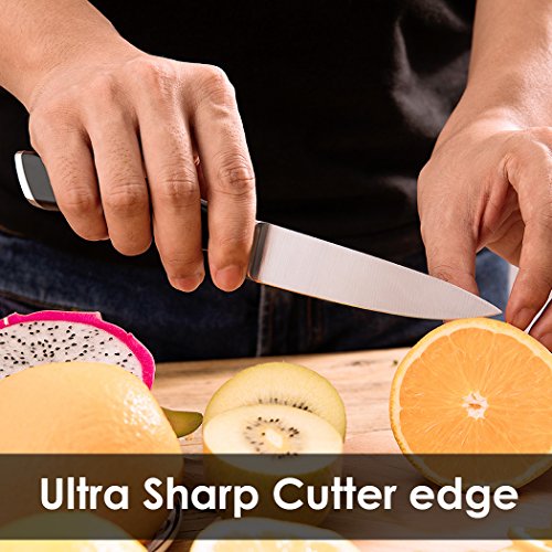 SKY LIGHT Cuchillos para Fruta y Verdura Cuchillo de Cocina para Pelar Cuchillo 10cm La Forja Cuchilla Mango Antideslizante y Aleman Acero Inoxidable de Alto Carbono