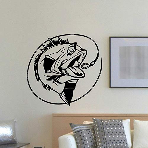 SLQUIET DIY FISHING Hook FISH Line Deportes al aire libre Hobby Decoración para el hogar Etiqueta de la pared Calcomanía Interior Sala de estar Dormitorio Cartel Pegatinas de pared Rojo L 60x57cm