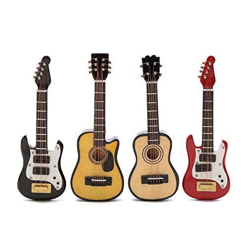 SMchwbc Miniatura Accesorios for Guitarra Parte de Instrumento for la decoración casera de Recuerdos de Madera del Arte Adornos (Color : Black)