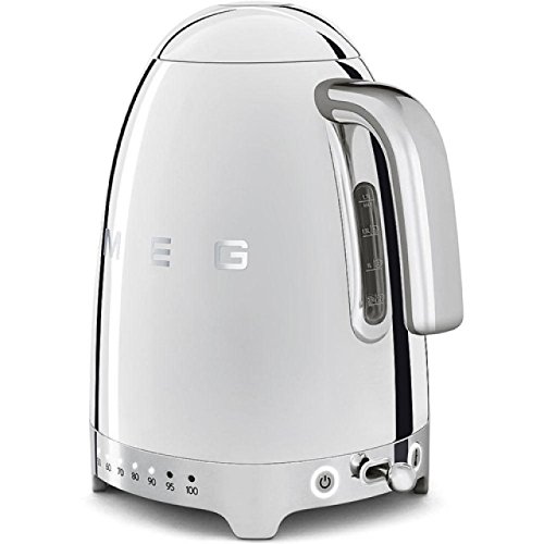 SMEG Calentador de Agua electrico, hervidor KLF04SSEU, 2400 W, 1.7 litros, De plástico, Acero Inoxidable, Cromo