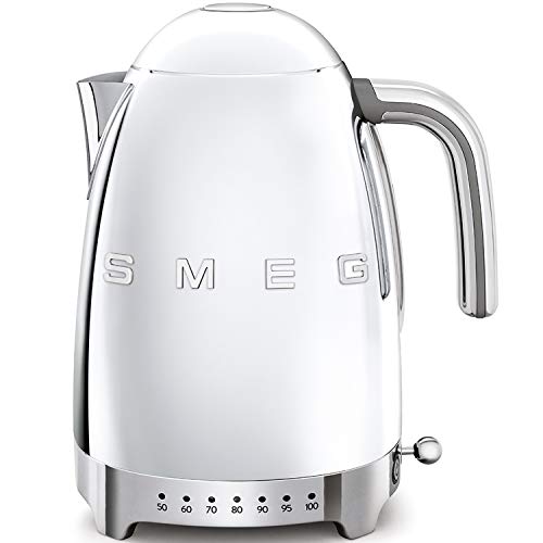 SMEG Calentador de Agua electrico, hervidor KLF04SSEU, 2400 W, 1.7 litros, De plástico, Acero Inoxidable, Cromo