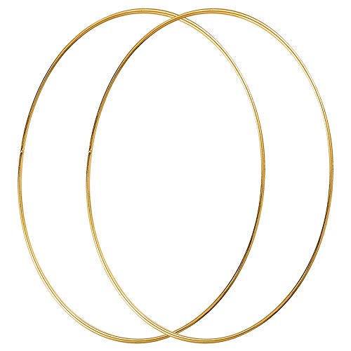 Sntieecr 2 unidades de 35 cm de largo metal floral corona de macramé oro anillos de aro para hacer Navidad boda corona decoración, atrapasueños y macramé para colgar en la pared
