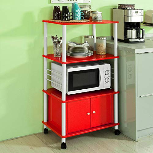 SoBuy® Carrito de cocina, estante de cocina, estante con ruedas, estantería de cocina, FRG12-R,ES