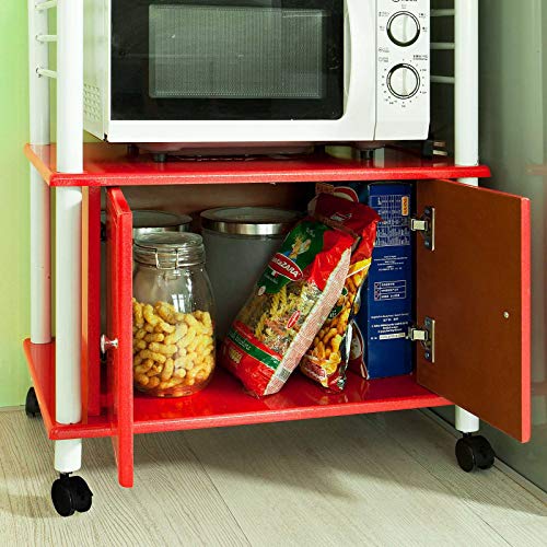 SoBuy® Carrito de cocina, estante de cocina, estante con ruedas, estantería de cocina, FRG12-R,ES