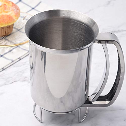 SODIAL 2 Piezas de Dispensador de Masa para Panqueques Dispensador de Masa de Acero Inoxidable Herramientas de PasteleríA para Waffles Gadgets Accesorios de Cocina
