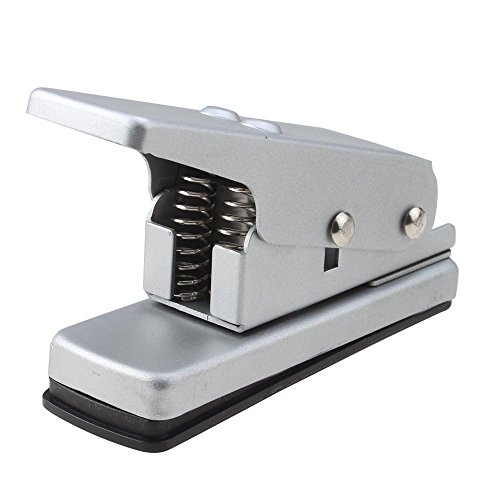 SODIAL Profesional Perforadora de plectro de guitarra Fabricante de pua Cortador de tarjeta DIY Propio Plata