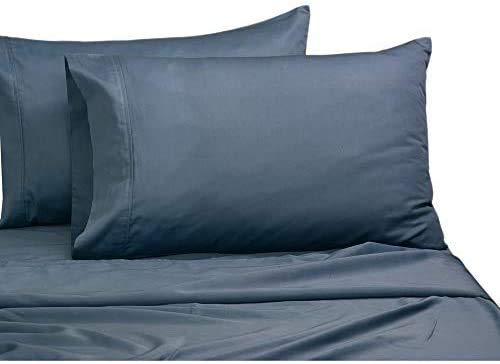 Soft Sleep® - Sábana encimera de calidad de hotel 100% algodón egipcio de 300 hilos, Azul Choco, matrimonio