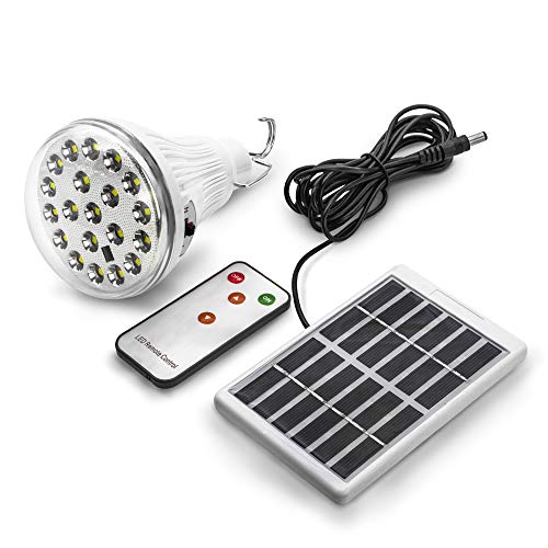 solar llevó la bombilla de luz - proyector de lámpara linterna portátil con panneau solaire con mando a distancia control remoto para senderismo al aire libre tienda de campaña iluminación de la pesca