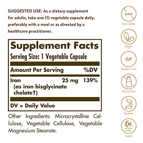 Solgar Hierro Gentle Cápsulas vegetales de 20 mg - Envase de 90