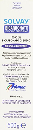 Solvay – Bicarbonato de sodio, para uso alimentario, 500 g