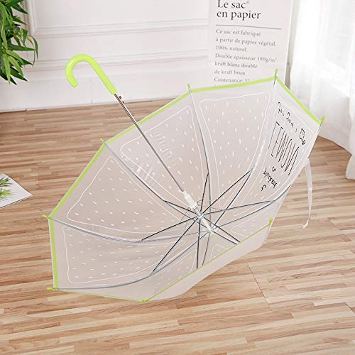 Sombrillas Terraza Diseño Patrón De Fruta Plegable Lluvia Paraguas Transparente para Mujer Chica Protección del Medio Ambiente Paraguas Azul