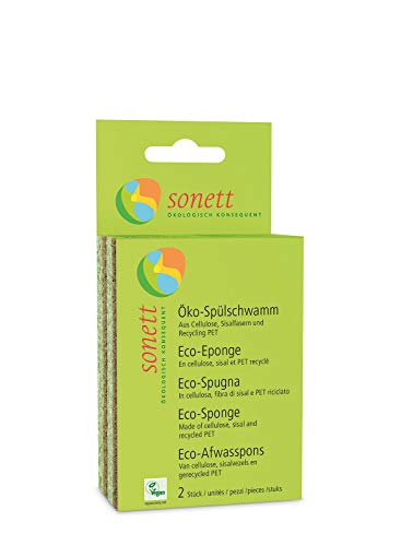 Sonett - Esponja ecológica para lavar vasos, acero inoxidable y superficies con efecto loto.