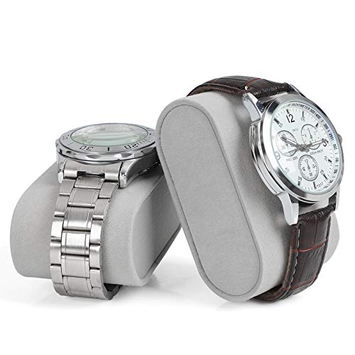 SONGMICS Caja de Relojes con 12 Compartimentos, Estuche para Relojes con Tapa de Cristal, Almohada Extraíble, Forro de Terciopelo, Cierre de Metal, Cuero Sintético Negro, Forro Gris JWB12BK