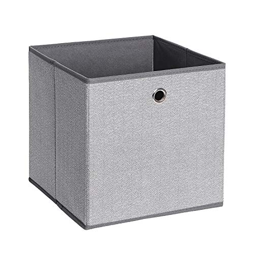 SONGMICS Juego de 6 Cajas de Almacenamiento, Cajas de Juguetes Plegables, Cestas de Organización, 30 x 30 x 30 cm, en Tela no Tejida Similar al Lino, Gris RFB002G01