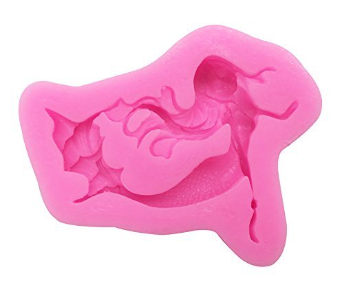 Sonsmer - Molde de silicona con diseño de sirena, para decoración de tartas, gelatinas, azúcar, chocolate, fondant, grado alimenticio