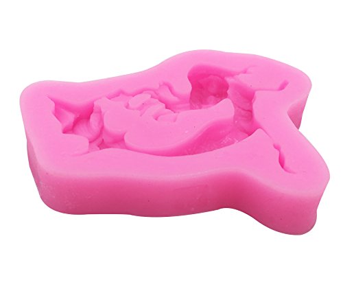 Sonsmer - Molde de silicona con diseño de sirena, para decoración de tartas, gelatinas, azúcar, chocolate, fondant, grado alimenticio