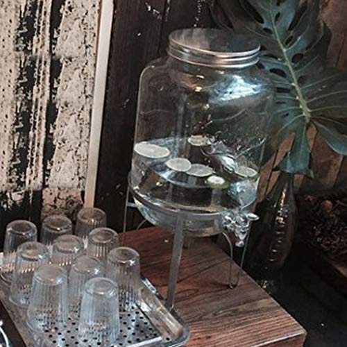 Soporte de Dispensador de Bebidas Metal Organizador de Tarro de Vidrio Sostenedor de Botella de Jugo Adorno para Hogar Fiesta - Plata M