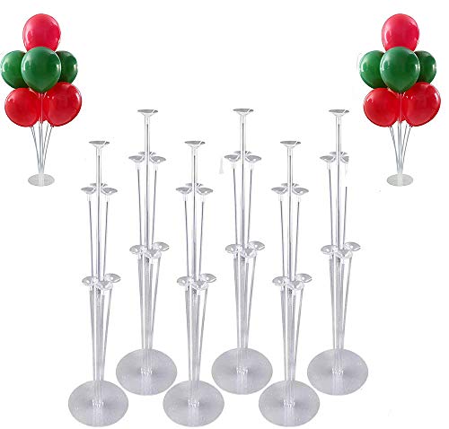 Soporte de globo, 6 juegos de soportes de exhibición de escritorio de 28 pulgadas, soporte de columna de globo, adecuado para decorar bodas, fiestas de cumpleaños.