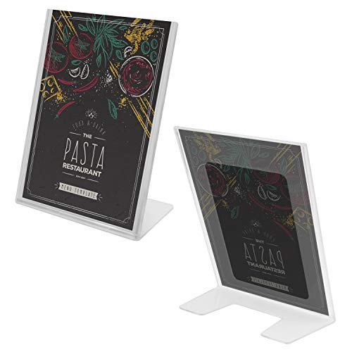 Soporte para Carteles (Pack de 12) - A5 Plástico Acrílico Clara Soporte de menú de póster para promociones, restaurantes, Marcos de Fotos, Documentos, Marcos Publicitarios