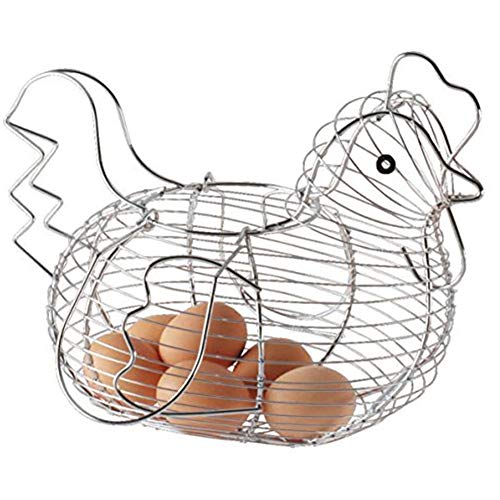 Soporte para huevos con forma de pollo, cesta de alambre de metal para frutas, organizador de aperitivos, utensilios de cocina, suministros para el hogar