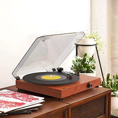 Souidmy Tocadiscos Bluetooth para Discos de Vinilo, 3 Velocidades, Puerto AUX/Auriculares/RCA, Diseño Vintage con Dubierta Antipolvo." due to the title showing the incorrect information