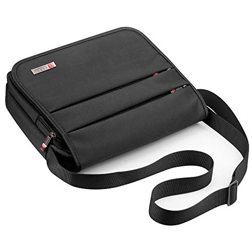SPAHER Bolso de Hombro para Hombre maletín iPad Laptop Work Messenger Bolso de Negocios Escuela Crossbody Bolso de Mano Bolso de Viaje Prueba de Agua para portátil MacBook Air 11.6" Negro
