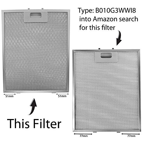 SPARES2GO Campana Antigrasa Filtro (Plata, 320 x 260mm) (Paquete de 2)