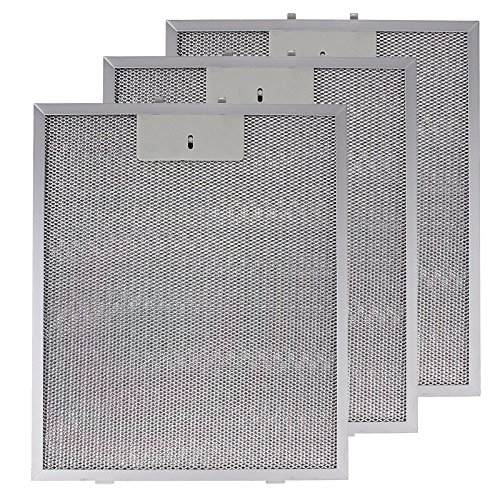 Spares2go Malla Metálica Filtro para Cooke & Lewis/B & Q/cata campana extractor ventilación (Pack de 3 filtros, Plata, 320 x 260 mm)